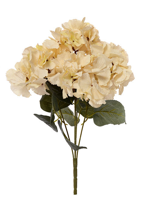 17.75" Silk Hydrangea Bush Beige