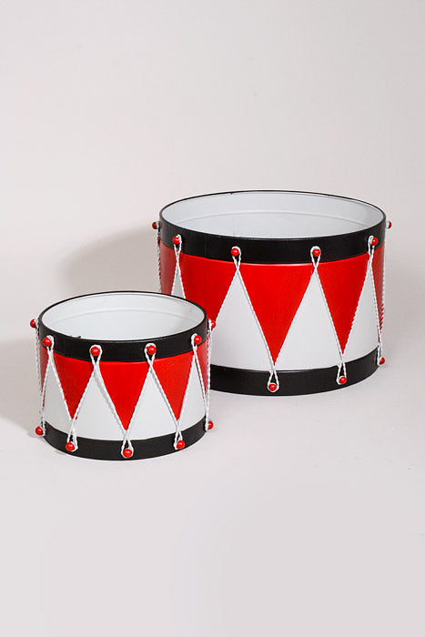 6.75"/10" Metal Drum Red/White/Black Set/2