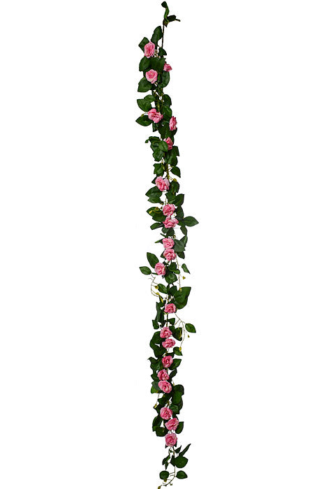 6Ft Silk Rose Garland Pink