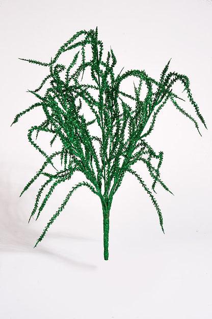 22" Glittered Willow Spray Green