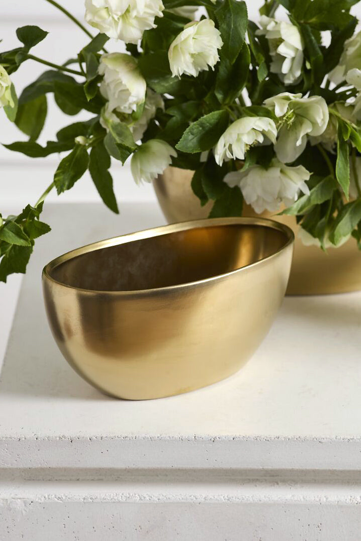 8.75"X4"X 4" Metta Boat Gold