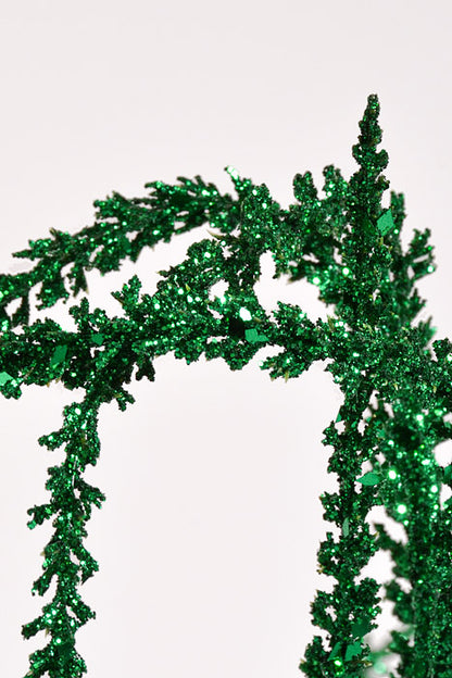 22" Glittered Willow Spray Green