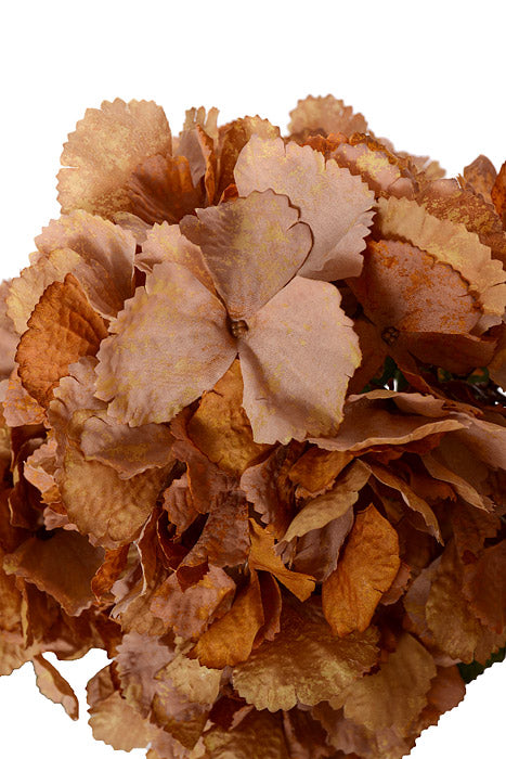 17.75" Silk Hydrangea Bush Light Brown