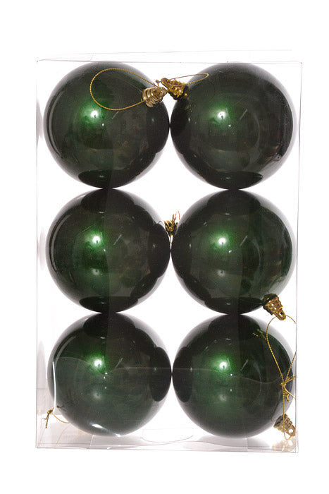 100Mm Ball Ornament Dark Green Pkg/6