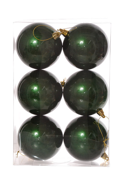 100Mm Ball Ornament Dark Green Pkg/6