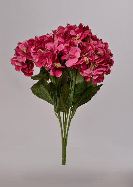 22" Silk Hydrangea Bush Fuchsia