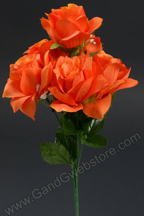 16" Printing Rose Bush Orange