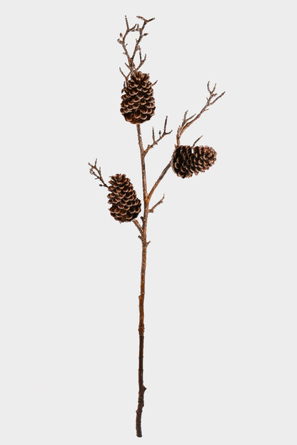 43.5" Plastic Pine Cone Branch Brown/Gray