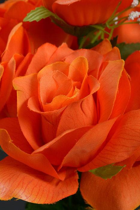16" Printing Rose Bush Orange