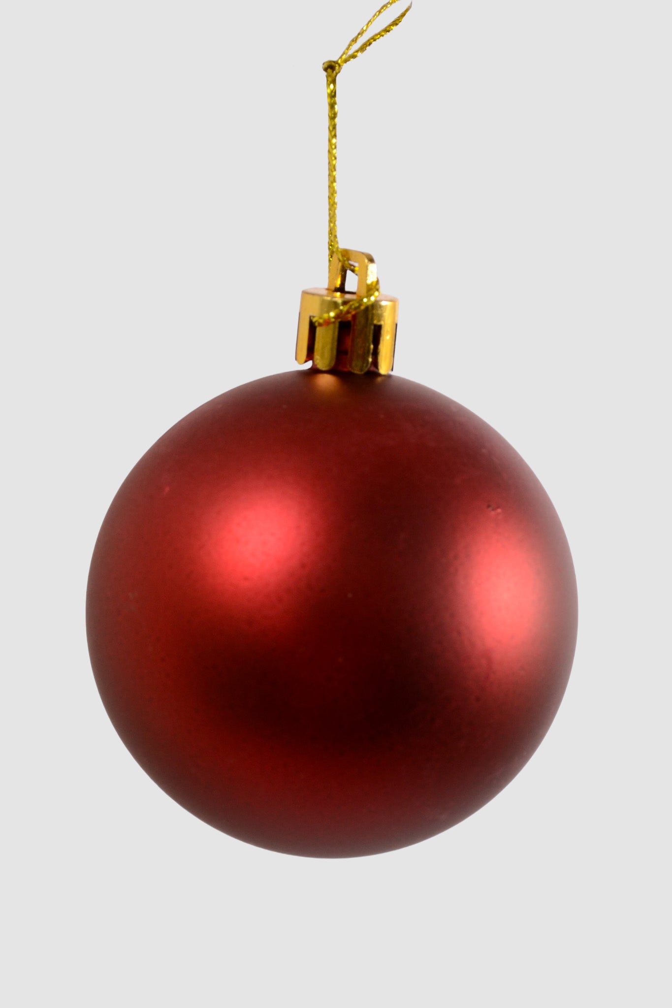 60Mm Matt Plastic Ball Ornament Burgundy Pkg/12