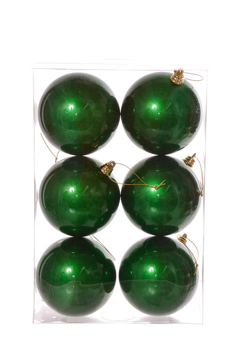 100Mm Ball Ornament (Green) Pkg/6