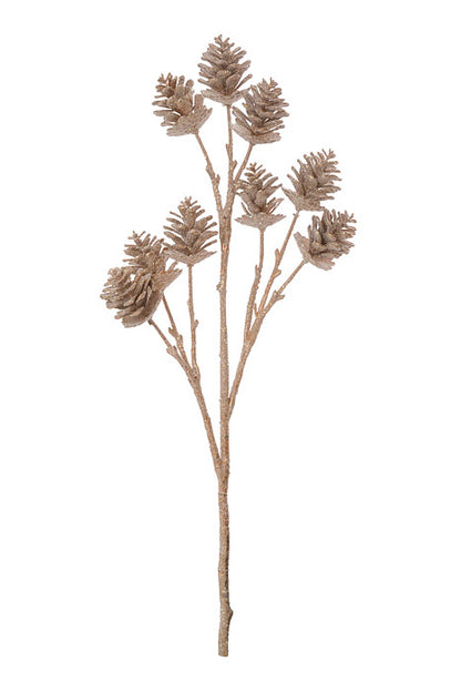 20" Pinecone Glitter Spray Gold