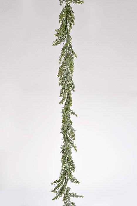 6Ft Iced Cedar Garland Green