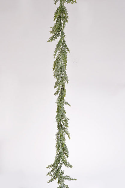 6Ft Iced Cedar Garland Green