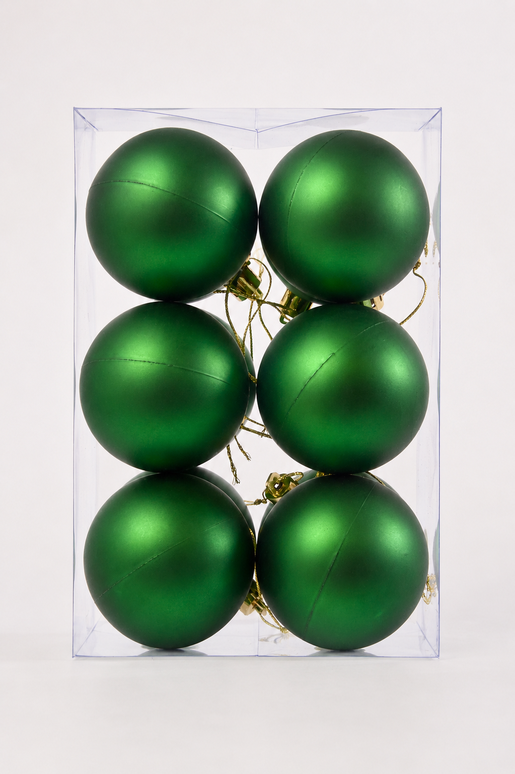 60Mm Matt Plastic Ball Ornament Green Pkg/12
