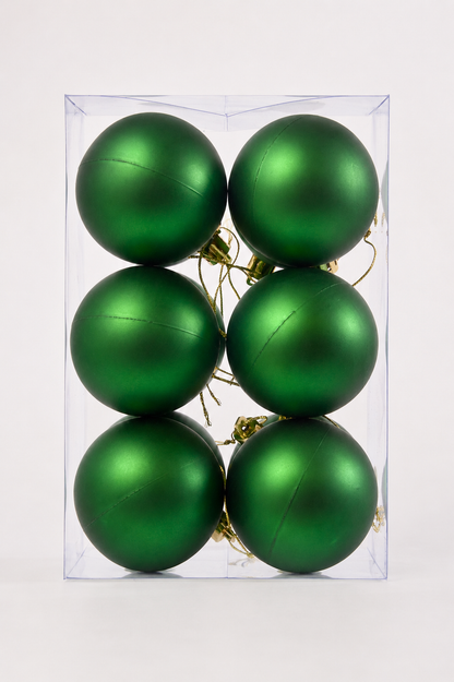 60Mm Matt Plastic Ball Ornament Green Pkg/12