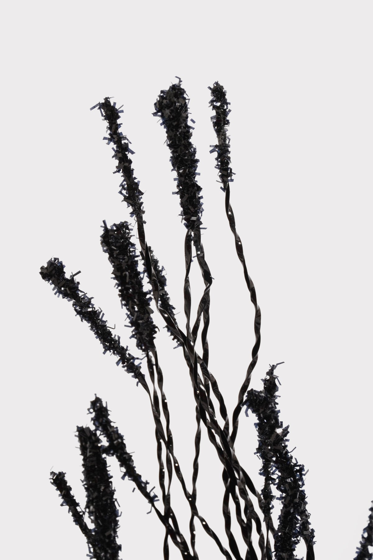 36" Glitter Twig Spray Black