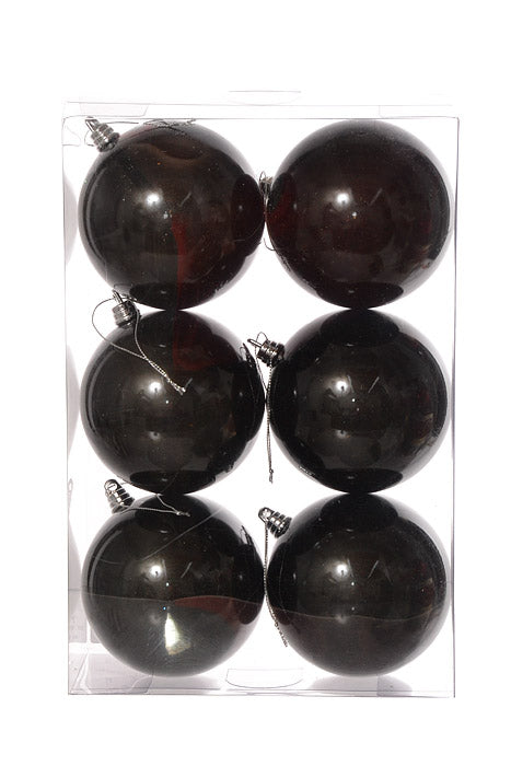 100Mm Ball Ornament (Black) Pkg/6