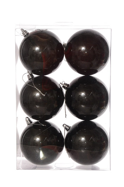 100Mm Ball Ornament (Black) Pkg/6