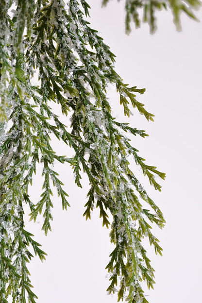 6Ft Iced Cedar Garland Green