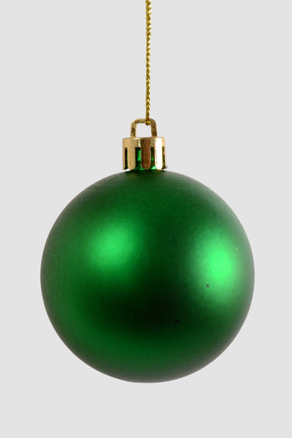 60Mm Matt Plastic Ball Ornament Green Pkg/12