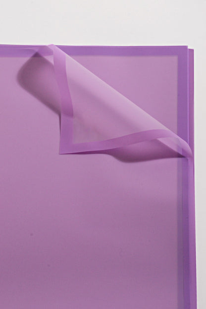 22.5" Flower Wrapping Paper W/Edge Light Purple  Pkg/20