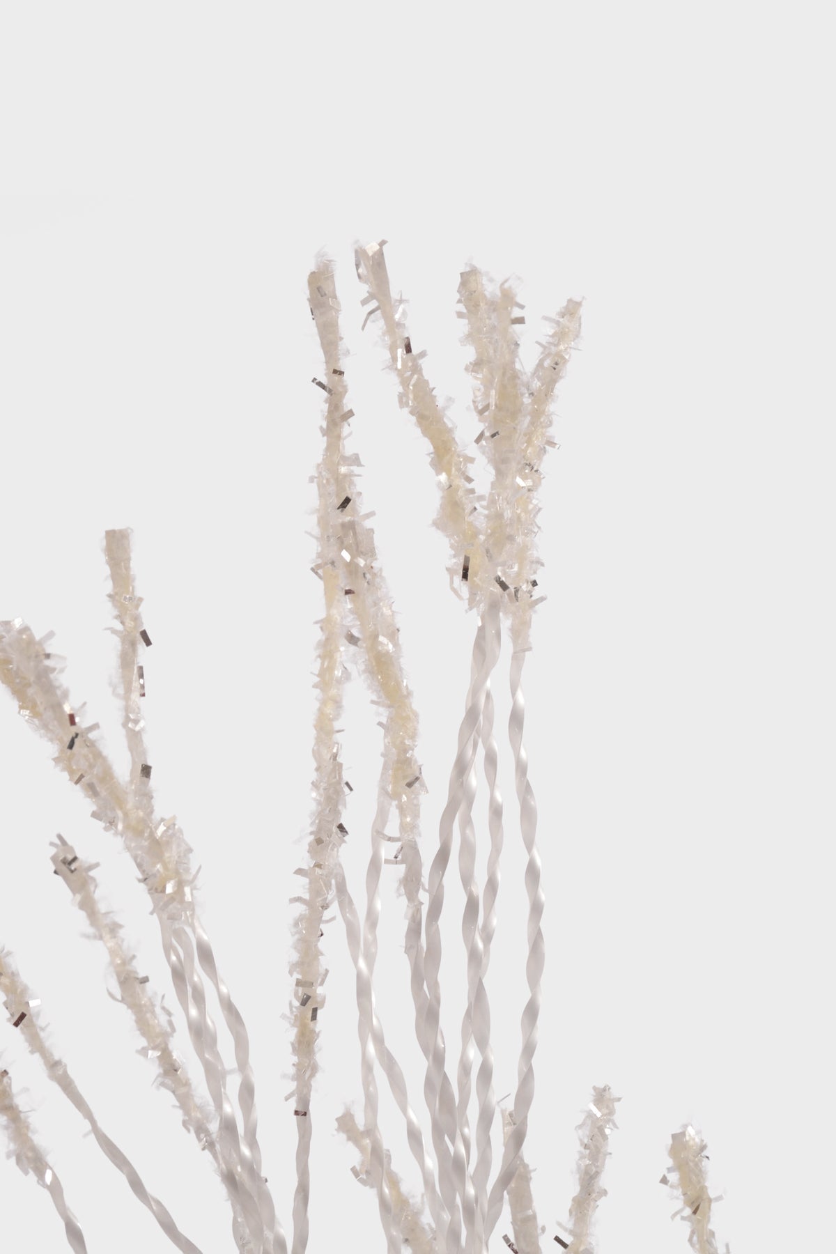 36" Glitter Twig Spray White