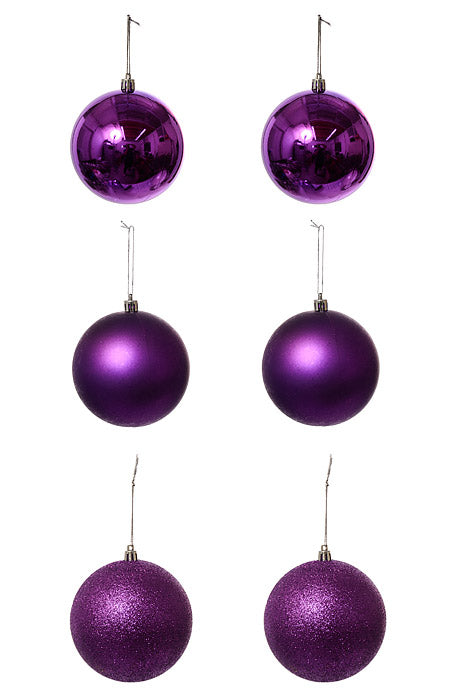 100Mm Shiny Matte Glitter Plastic Ball Purple