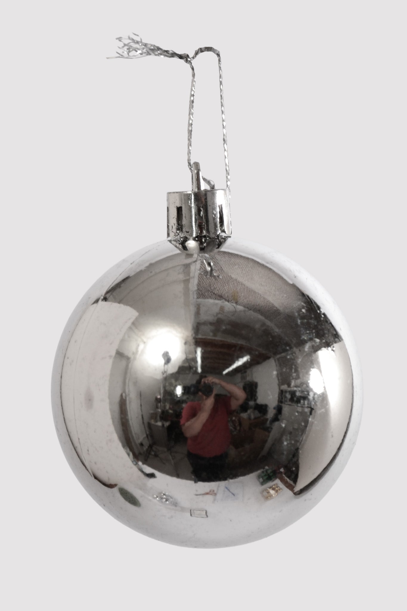60Mm Shiny Plastic Ball Ornament Silver Pkg/12