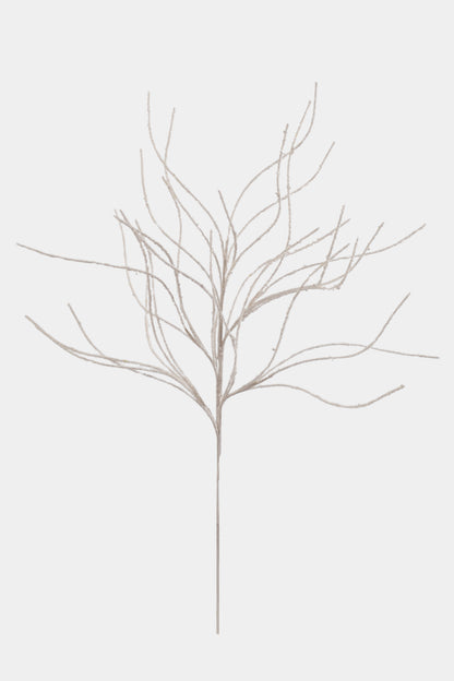 36" Twig Glitter Spray White