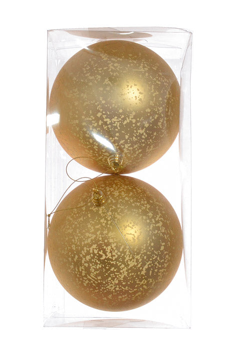 150Mm Plastic Matte Ball Ornament (Mercury Gold) Pkg/2