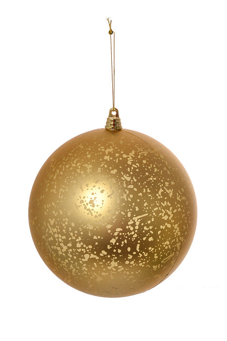 150Mm Plastic Matte Ball Ornament (Mercury Gold) Pkg/2
