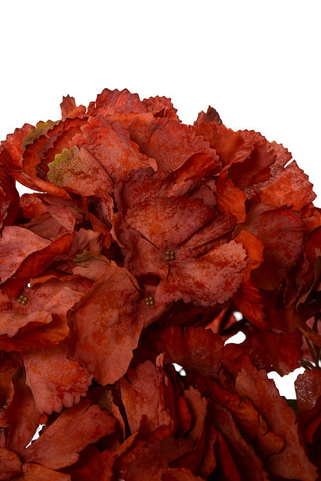 17.75" Silk Hydrangea Bush Rust
