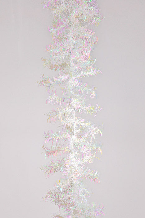 6Ft Tinsel Garland White/Pink