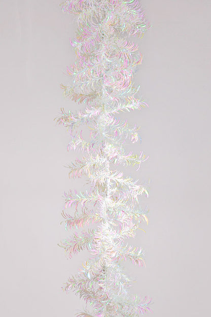 6Ft Tinsel Garland White/Pink