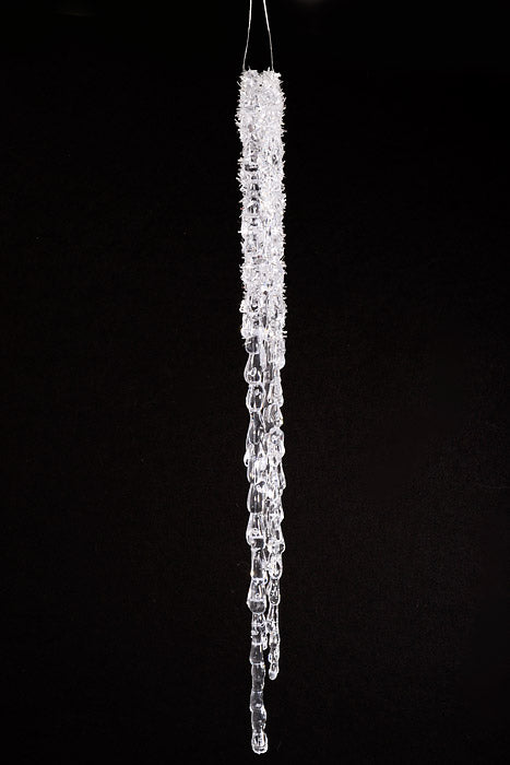 16" Icicle With Tinsel/Sequin Clear