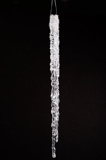 12" Icicle With Tinsel/Sequin Clear