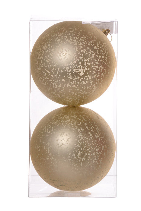150Mm Plastic Matte Ball Ornament Mercury (Champagne) Pkg/2