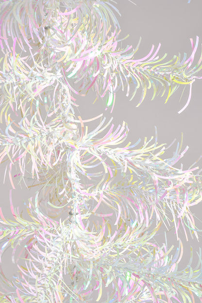 6Ft Tinsel Garland White/Pink