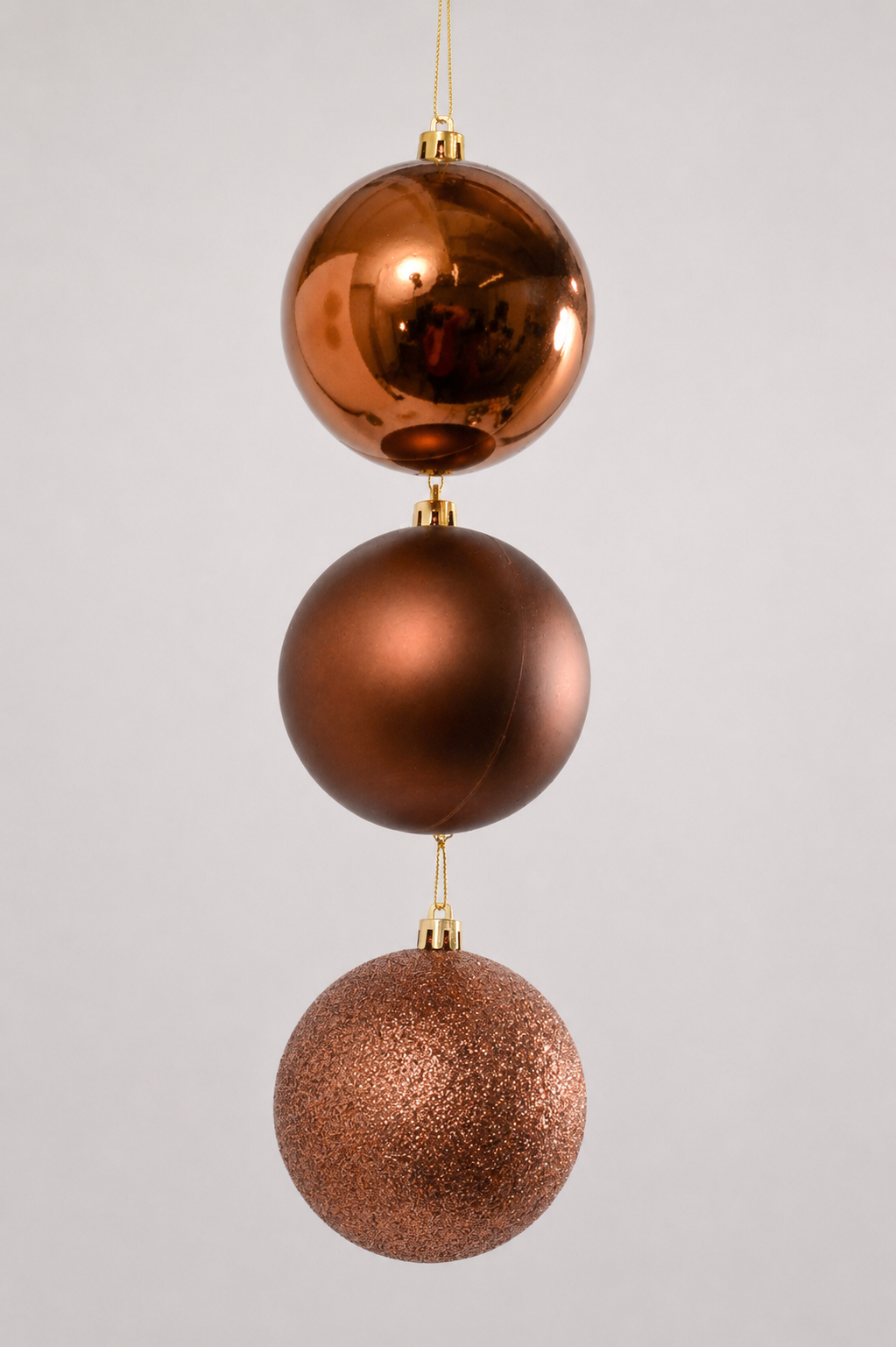 80Mm Shiny/Matt/Glitter Plastic Ball Ornament Chocolate