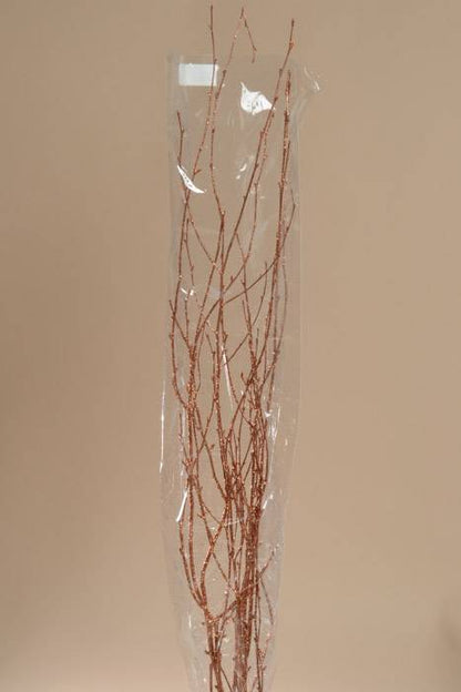 45" - 50" 5 Stem Glitter Birch Branch Copper