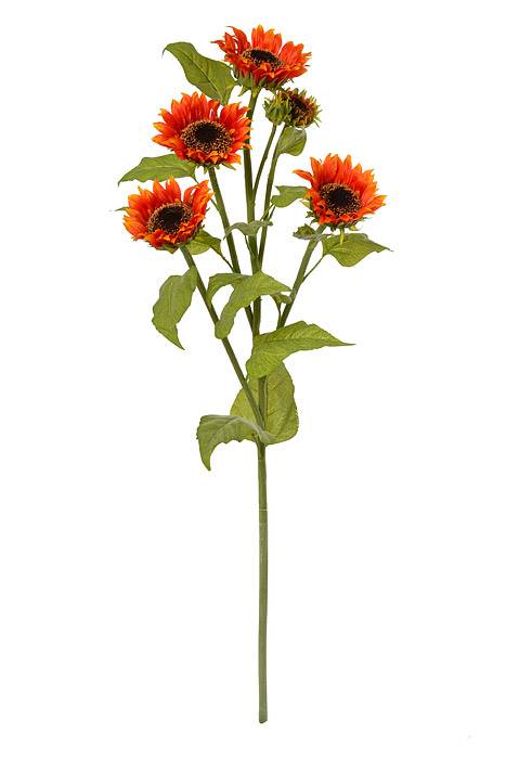 40" Silk Sunflower Stem Orange