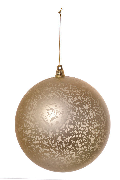 150Mm Plastic Matte Ball Ornament Mercury (Champagne) Pkg/2