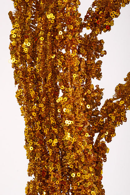 35" Glitter Hanging Amaranthus Spray Gold