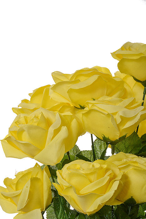 22" Silk Mirco Peach Rose Bush Yellow