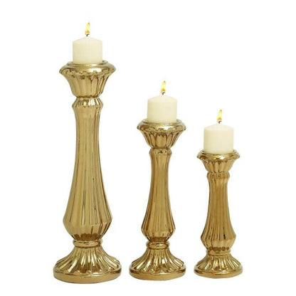 Ceramic Candle Holder Gold
