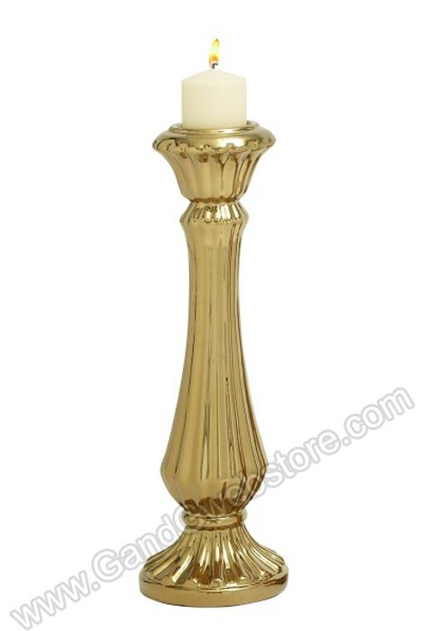 Ceramic Candle Holder Gold