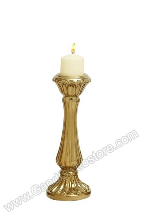 Ceramic Candle Holder Gold