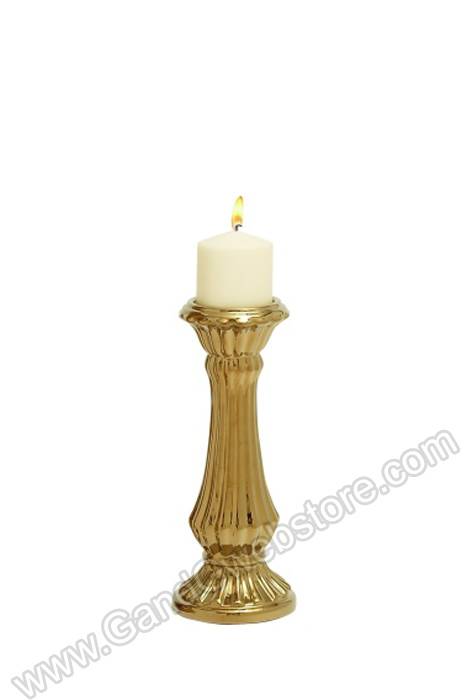 Ceramic Candle Holder Gold