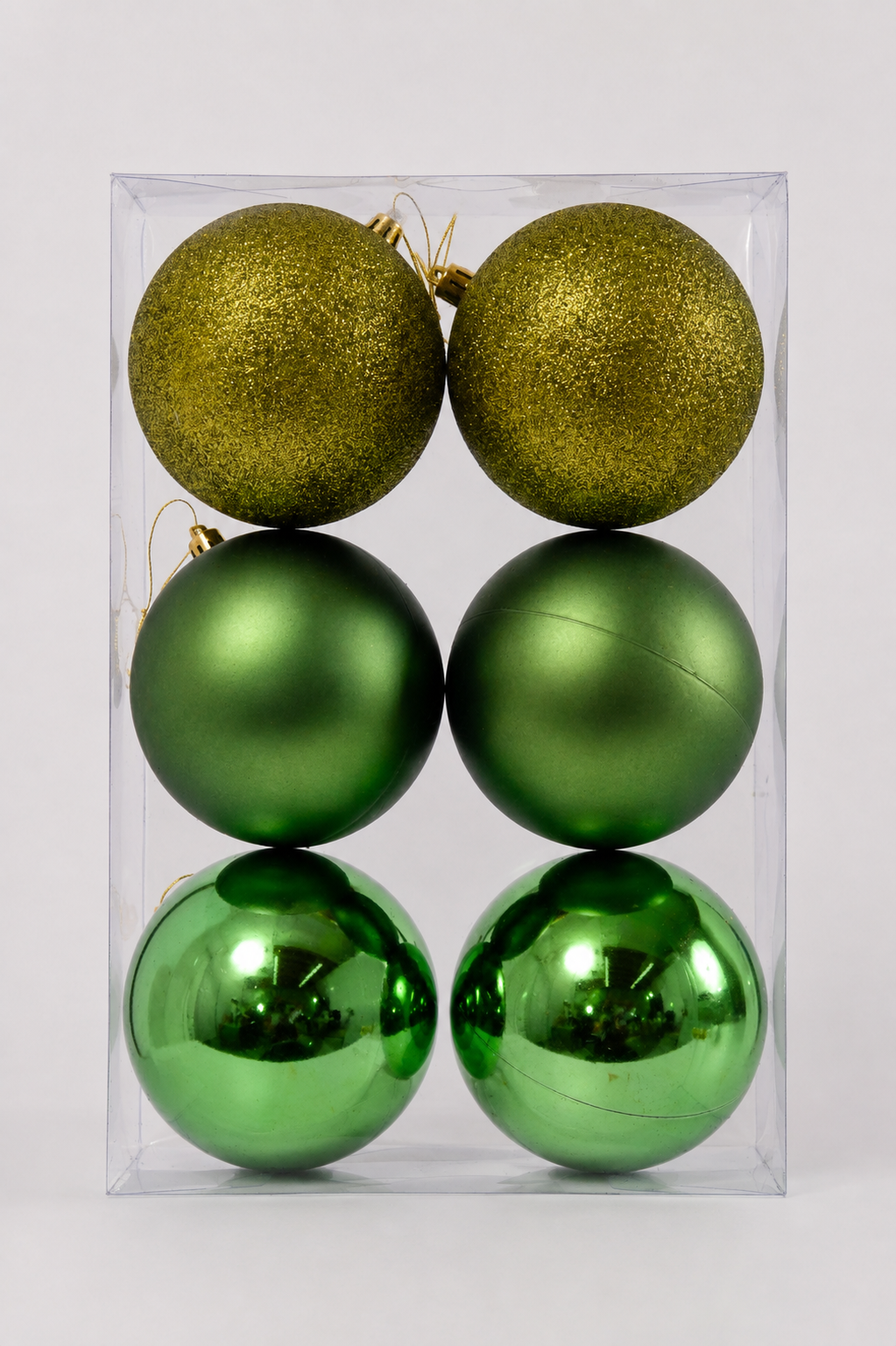 100Mm Shiny/Matt/Glitter Plastic Ball Ornament Sage